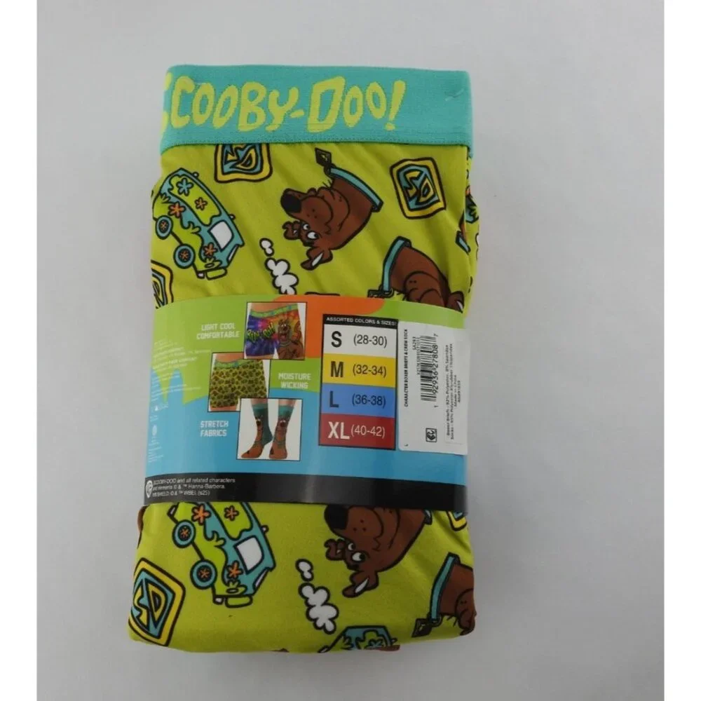 New Scooby Doo Mens Boxer Brief  Crew Sock Set Sz Medium Ruh Roh 3Pc Mystry Mac - Picture 4 of 6